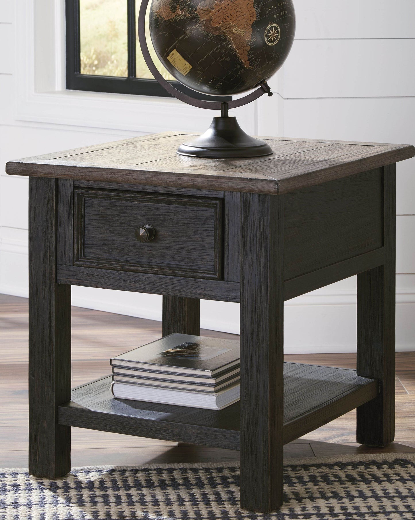 Tyler Creek - Grayish Brown / Black - Rectangular End Table - Forward Furniture