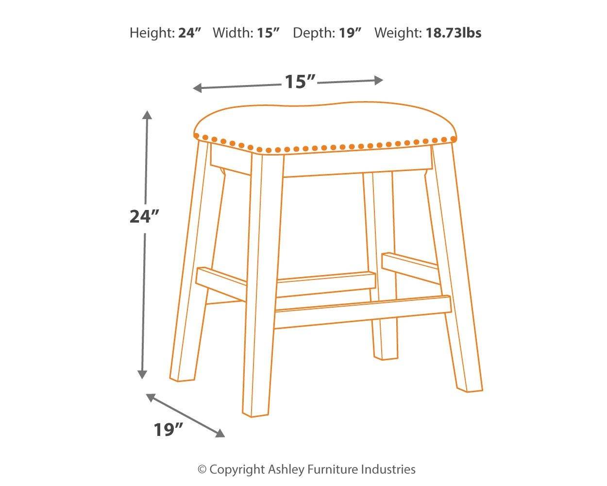 Caitbrook - Gray - Upholstered Stool (Set of 2) - Forward Furniture