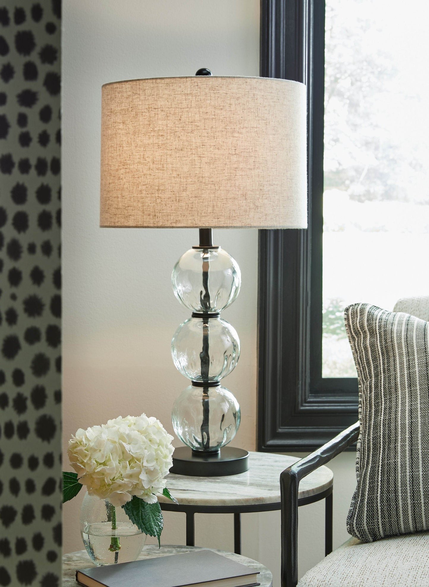 Airbal - Clear / Black - Glass Table Lamp (Set of 2) - Forward Furniture