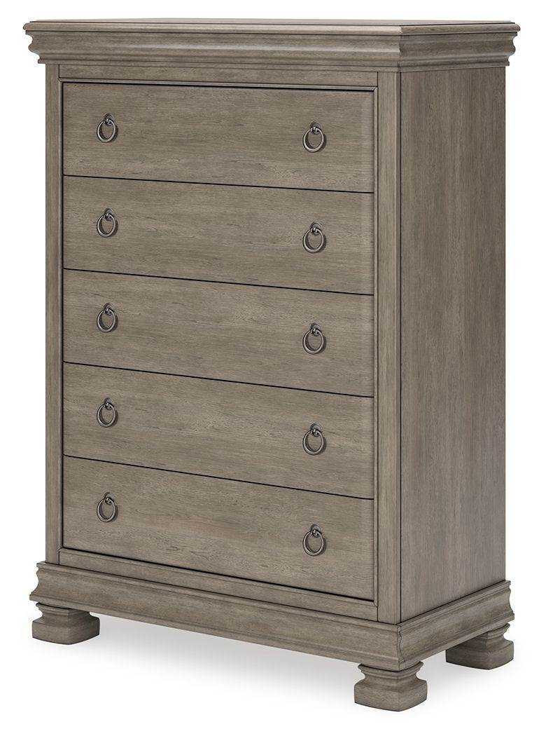 Lexorne - Gray - Five Drawer Chest - Forward Furniture
