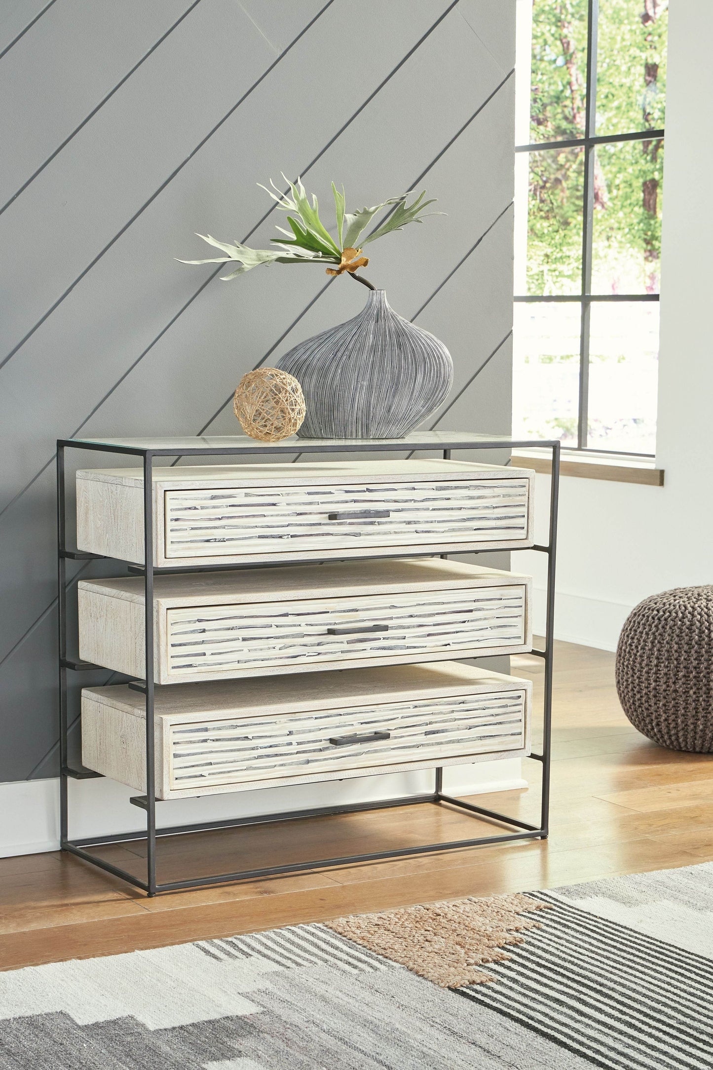 Crewridge - Black / Cream - Accent Cabinet - Forward Furniture