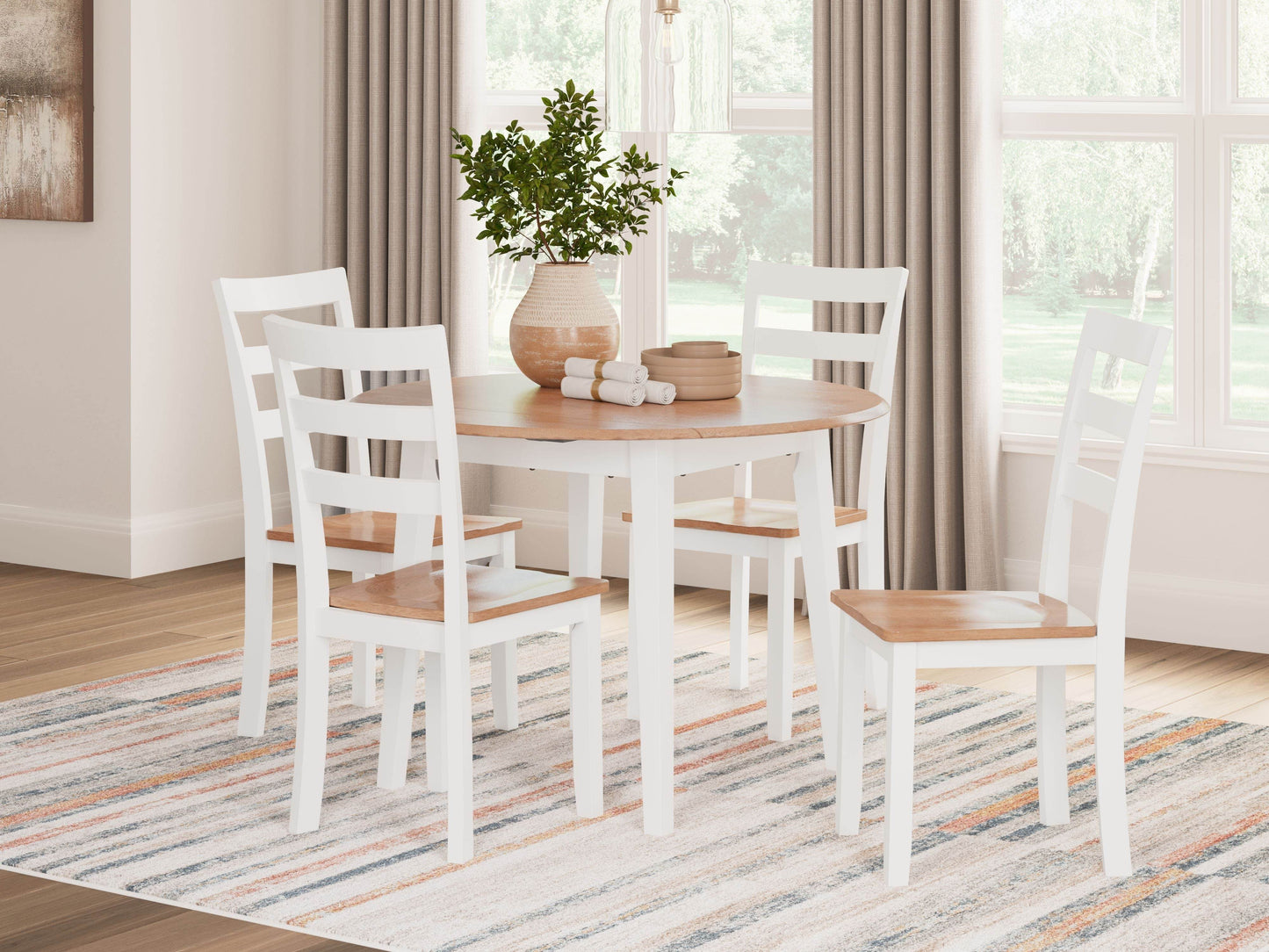Gesthaven - Round Dining Room Drop Leaf Table Set - Forward Furniture