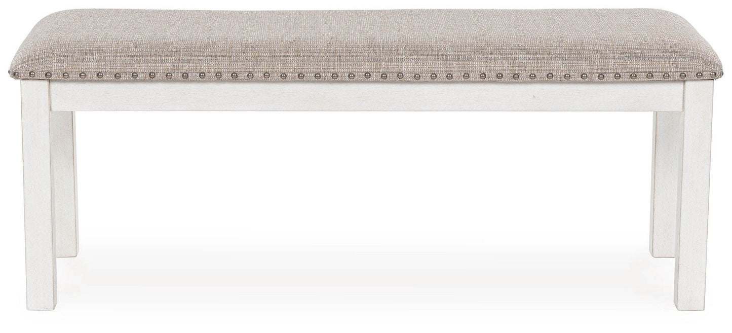 Robbinsdale - Antique White - Large Upholstered Dining Room Bench - Forward Furniture