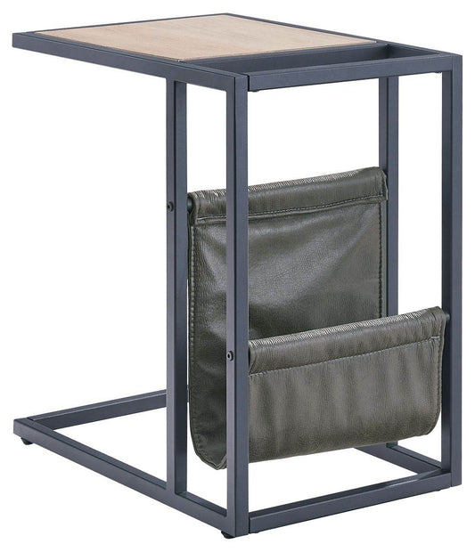 Freslowe - Light Brown / Black - Chair Side End Table with Magazine Basket - Forward Furniture