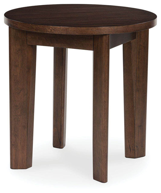 Korestone 2 - Dark Brown - Round End Table - Forward Furniture