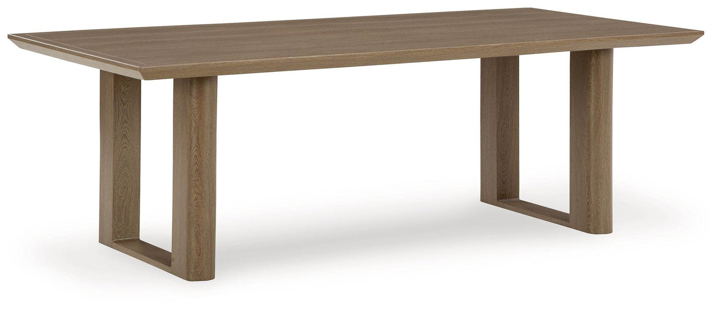 Serene Bay - Dark Brown - Rectangular Dining Table With Umbrella Option - Forward Furniture