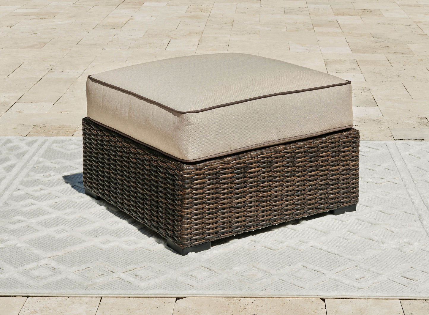 Coastline Bay - Brown - Ottoman With Cushion - Forward Furniture