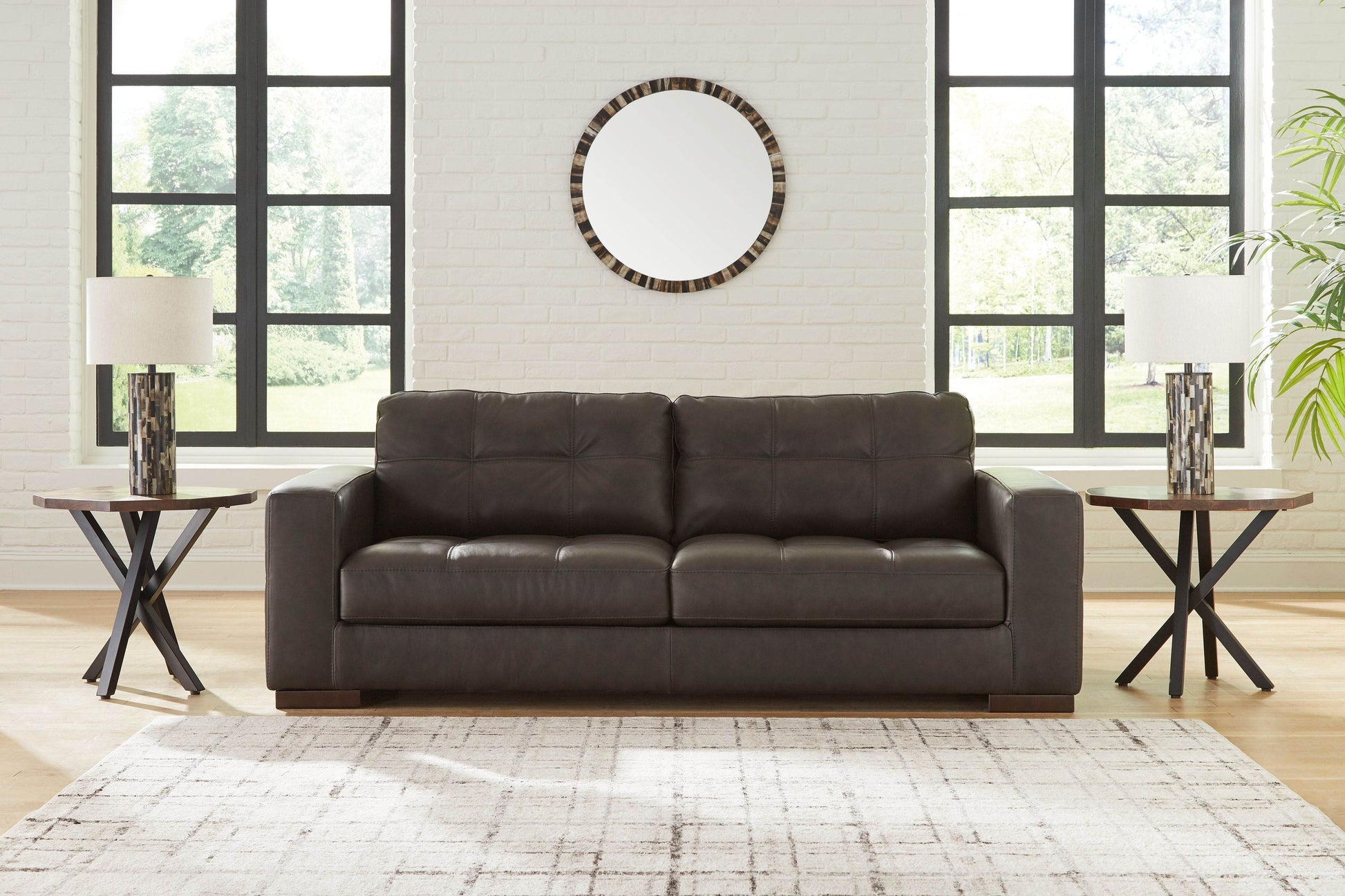 Luigi - Thunder - Sofa - Leather Match - Forward Furniture
