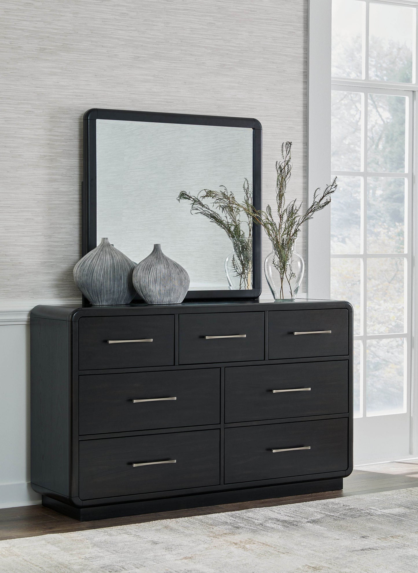 Rowanbeck - Black - Dresser And Mirror - Forward Furniture