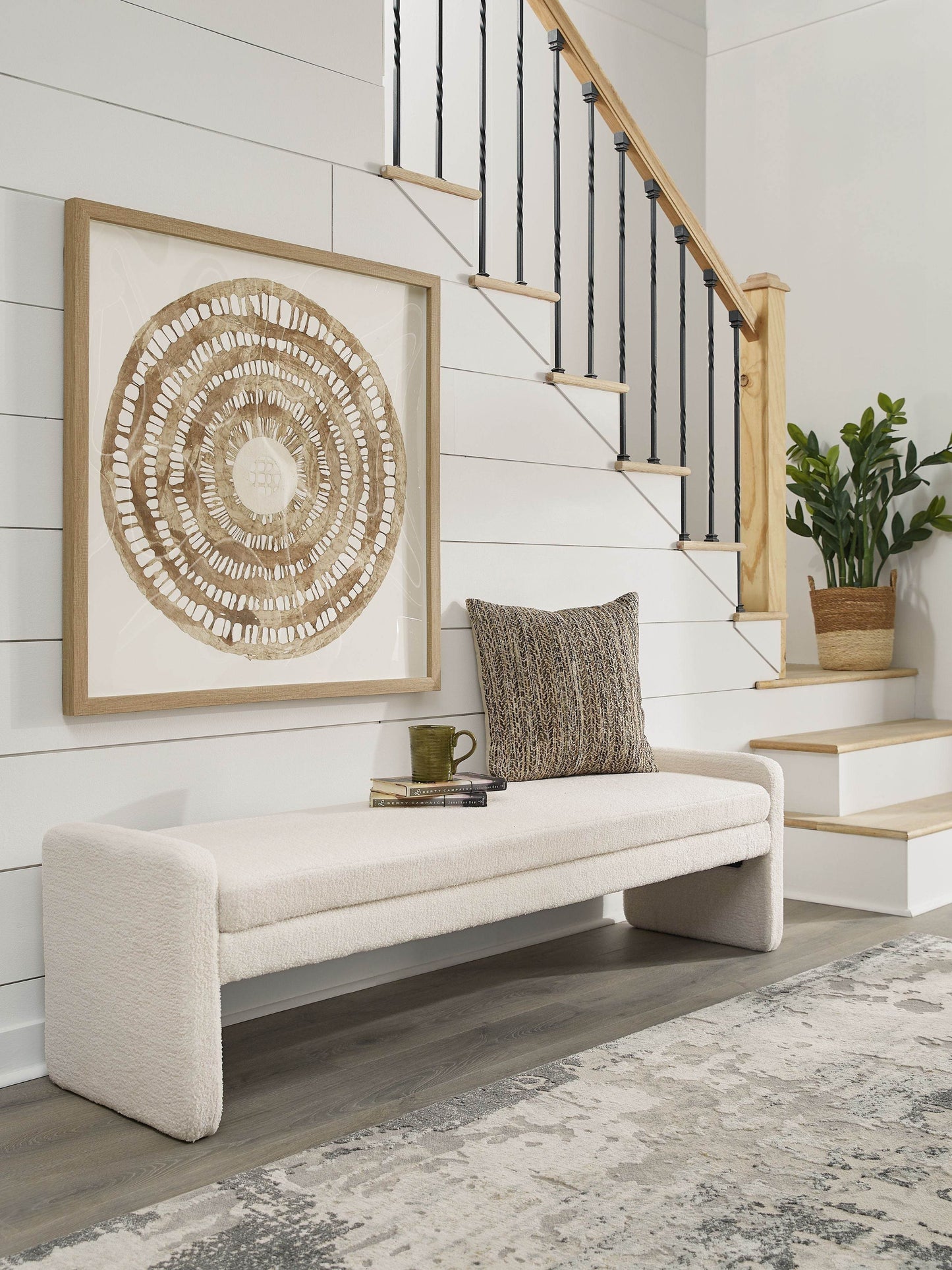 Lembertson - Ecru - Accent Bench - Forward Furniture
