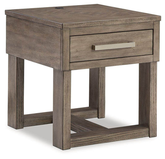 Loyaska - Grayish Brown - Rectangular End Table - Forward Furniture