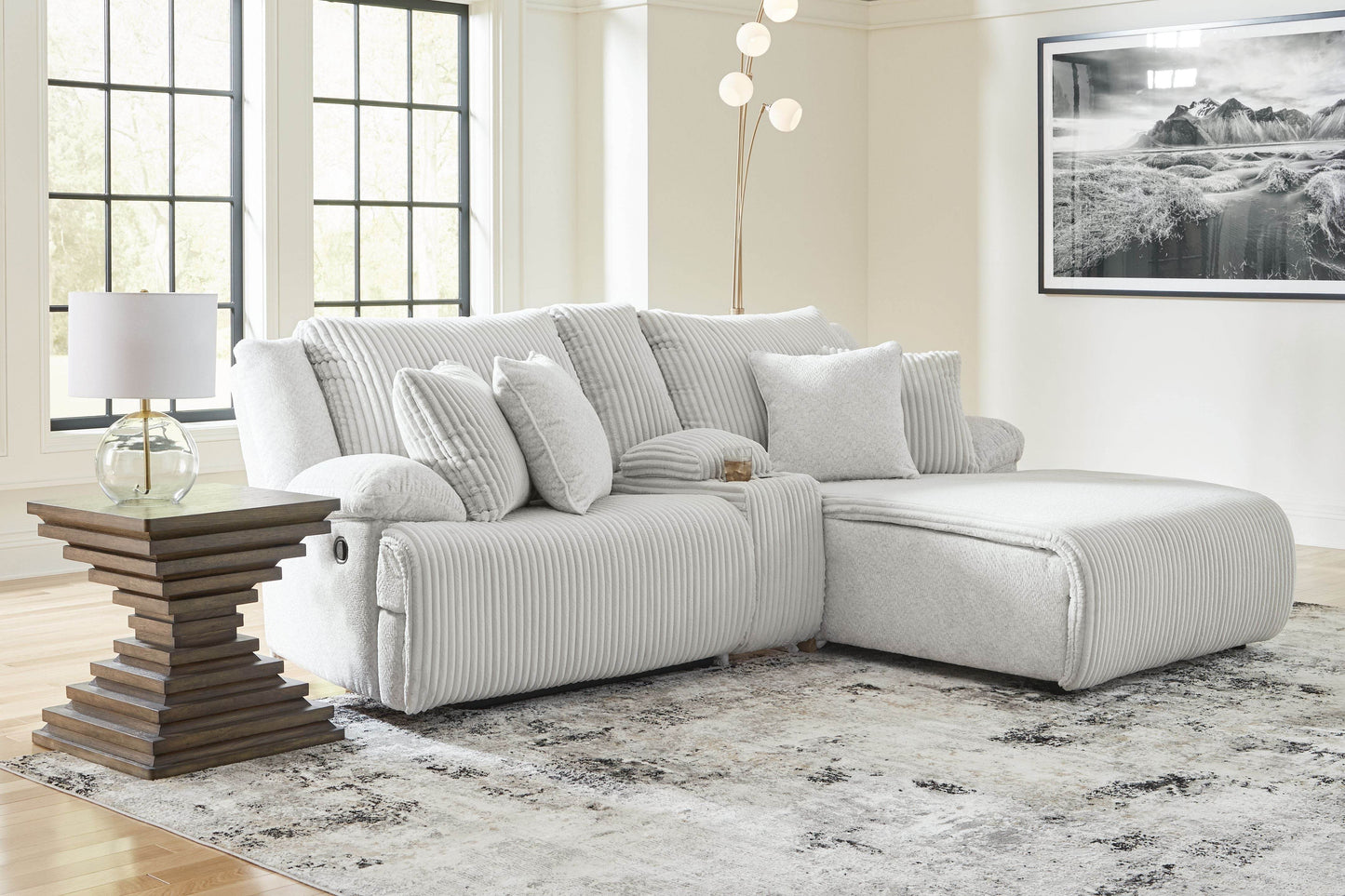 Top Tier - Alloy - 3-Piece Reclining Sectional Sofa With Raf Chaise - Fabric - Forward Furniture