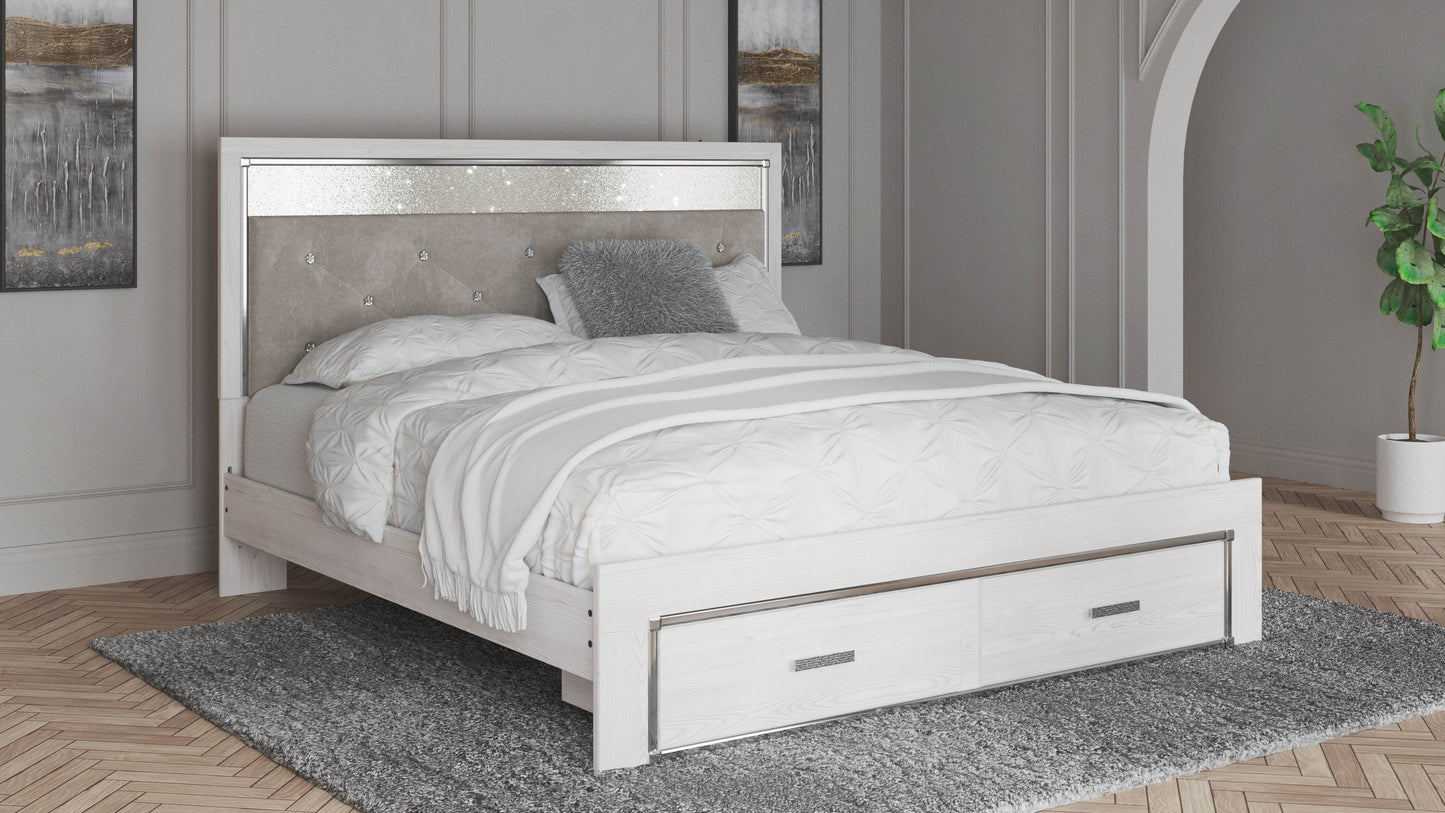 Altyra - White - King Upholstered Storage Bed - Forward Furniture