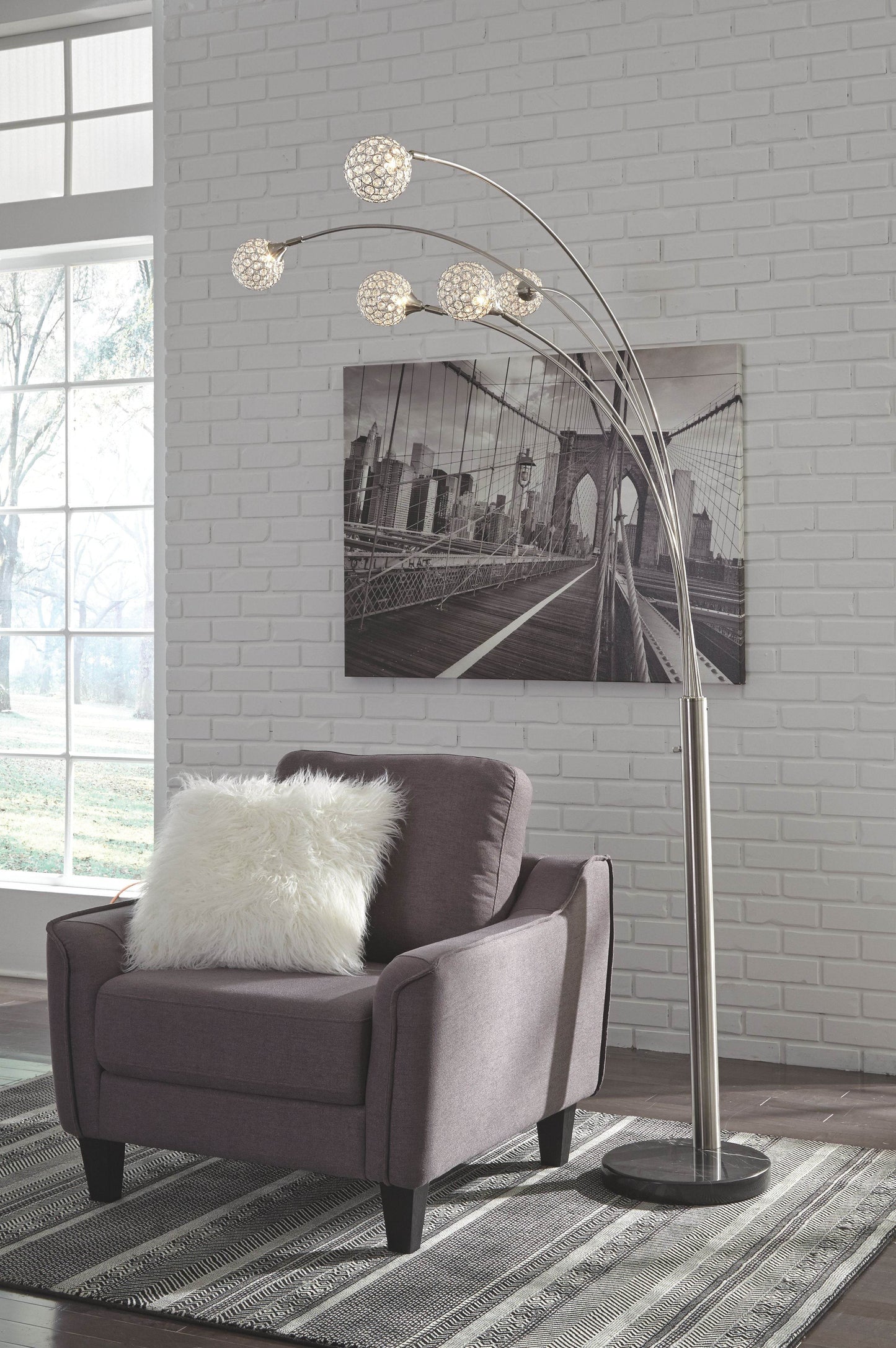 Winter - Silver Finish - Metal Arc Lamp - Forward Furniture