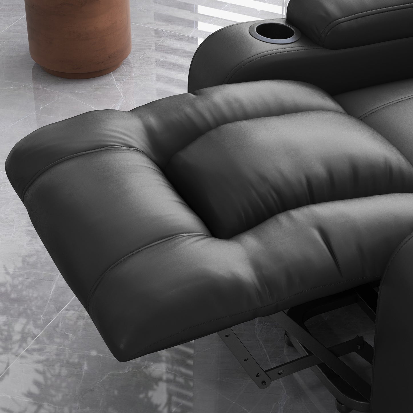 Electric Lift Chair for Elderly, Power Recliner with Footrest, Remote Control, Cup Holders for Living Room, Grey