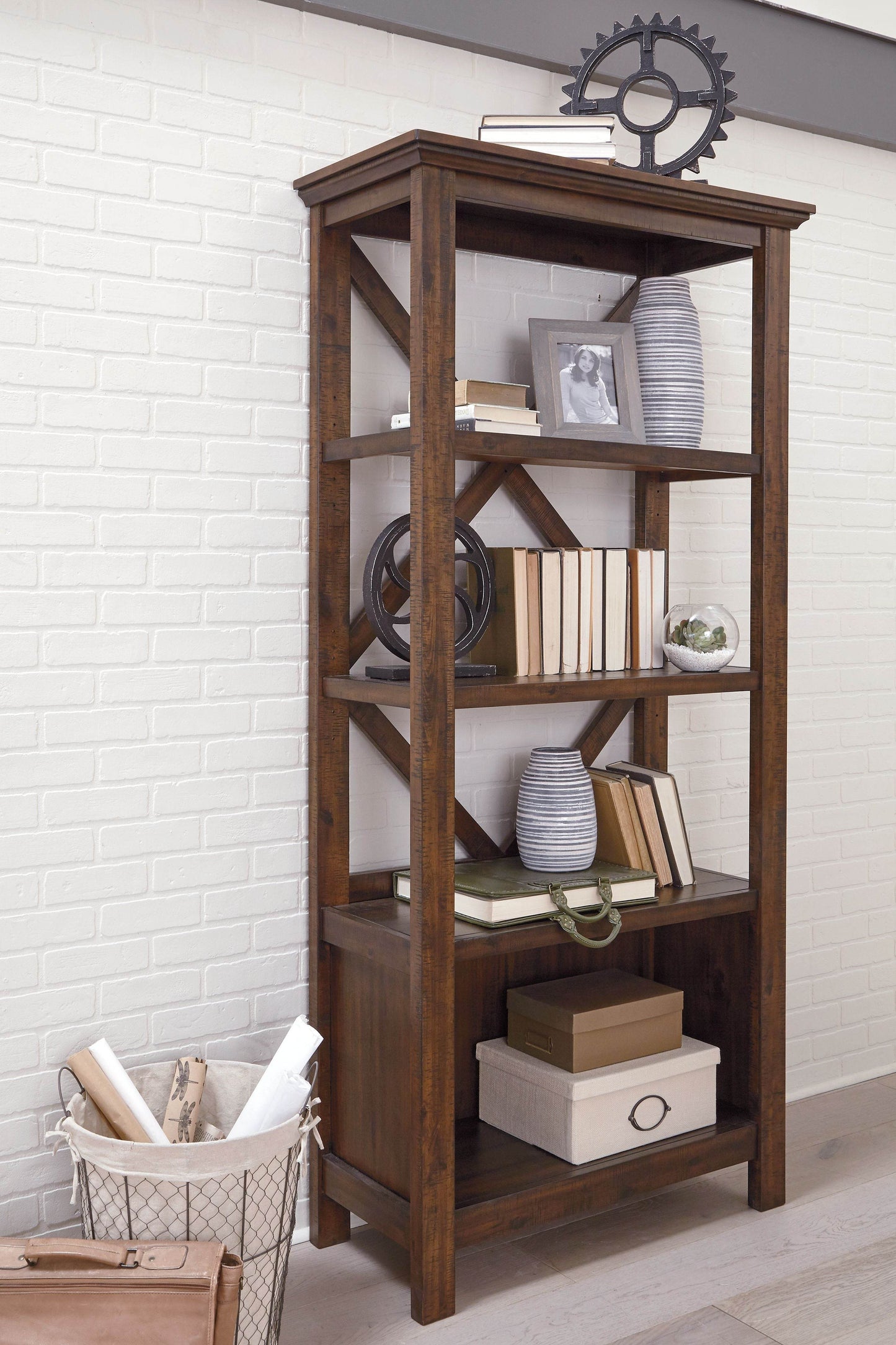 Baldridge - Rustic Brown - Large Bookcase - Forward Furniture