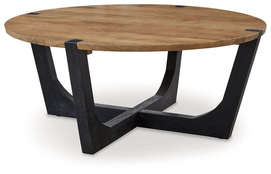 Hanneforth - Brown - Round Cocktail Table - Forward Furniture