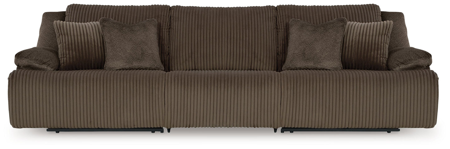 Top Tier - Chocolate - 3-Piece Sectional Reclining Sofa