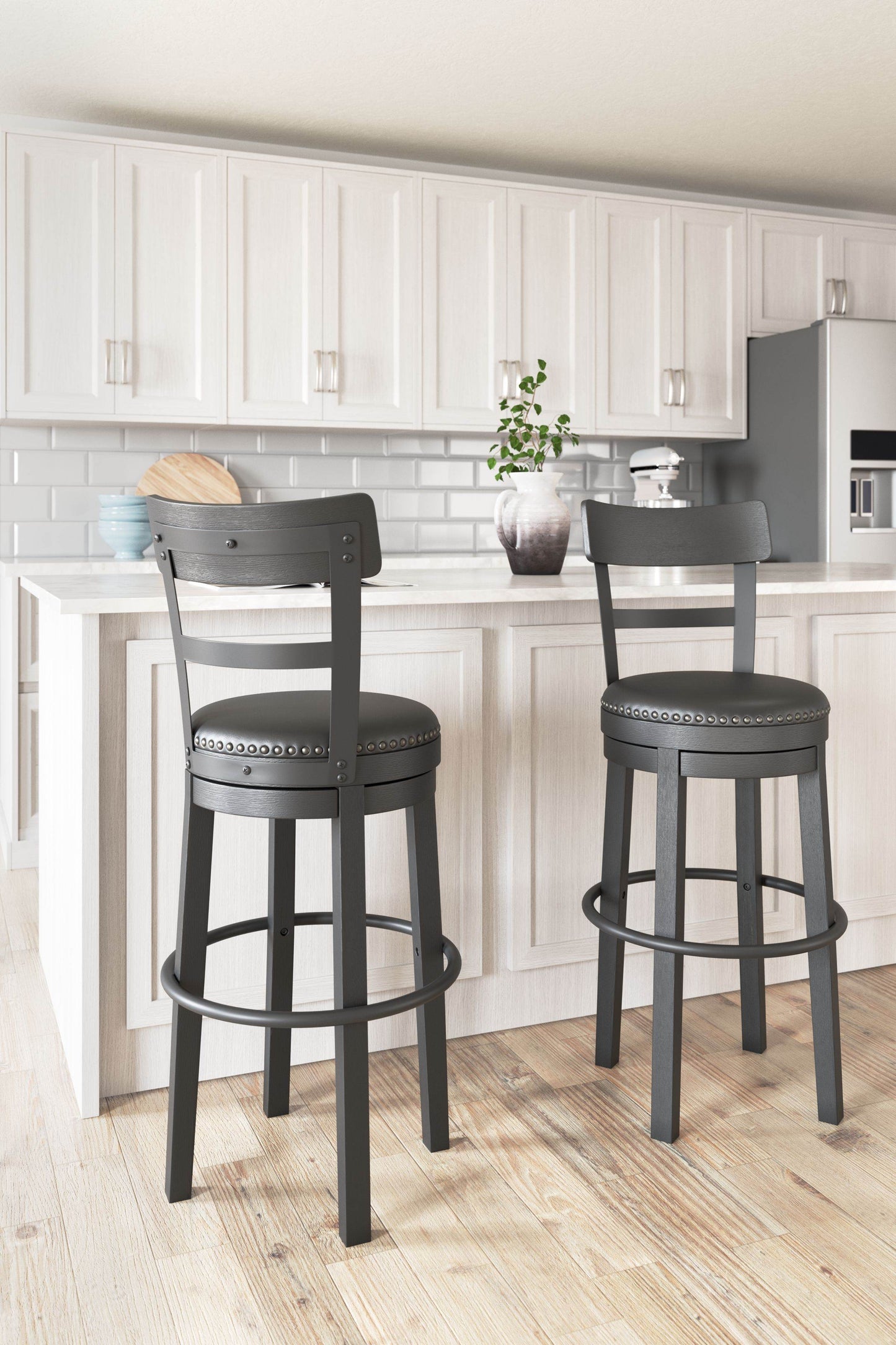Valebeck - Tall Upholstered Swivel Barstool - Forward Furniture