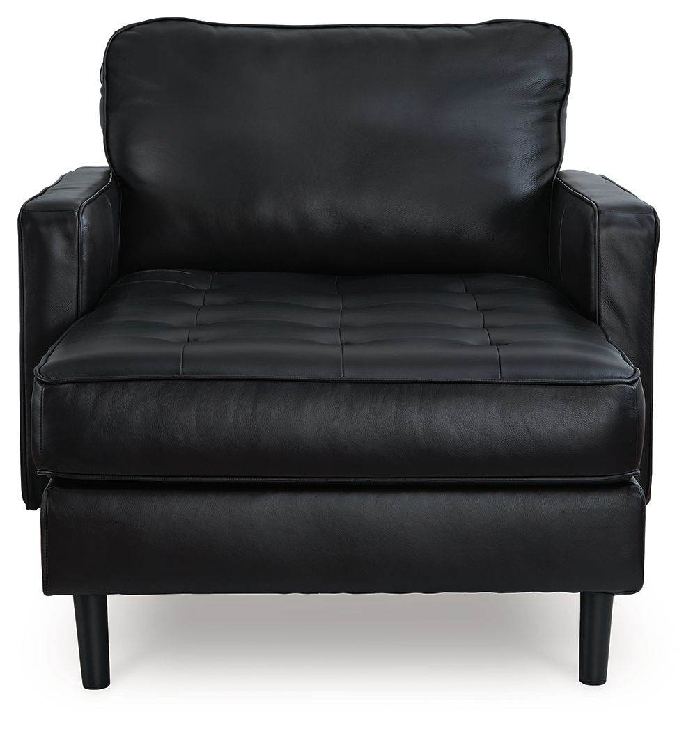Bryceview - Onyx - Chaise - Leather Match - Forward Furniture