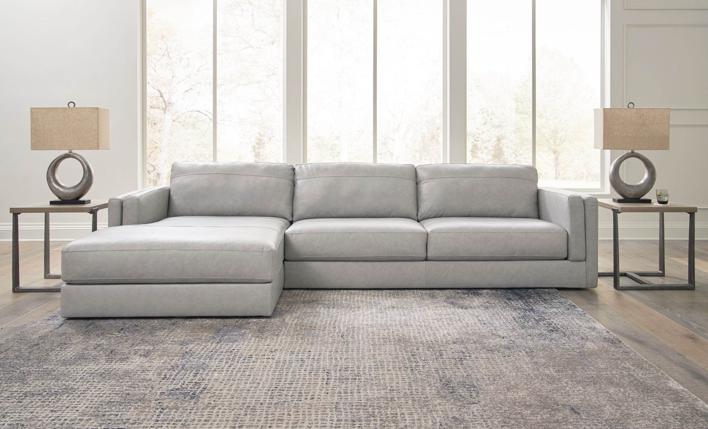 Amiata - Glacier - 2-Piece Sectional With Laf Corner Chaise - Leather Match - Forward Furniture