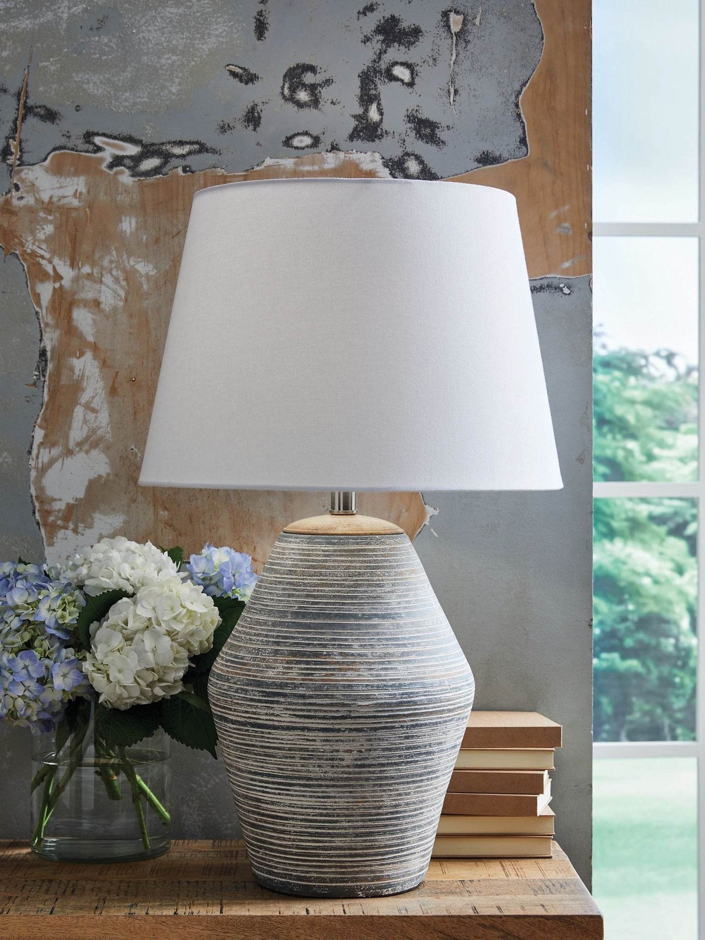 Lawrock - Antique Blue - Terracotta Table Lamp - Forward Furniture
