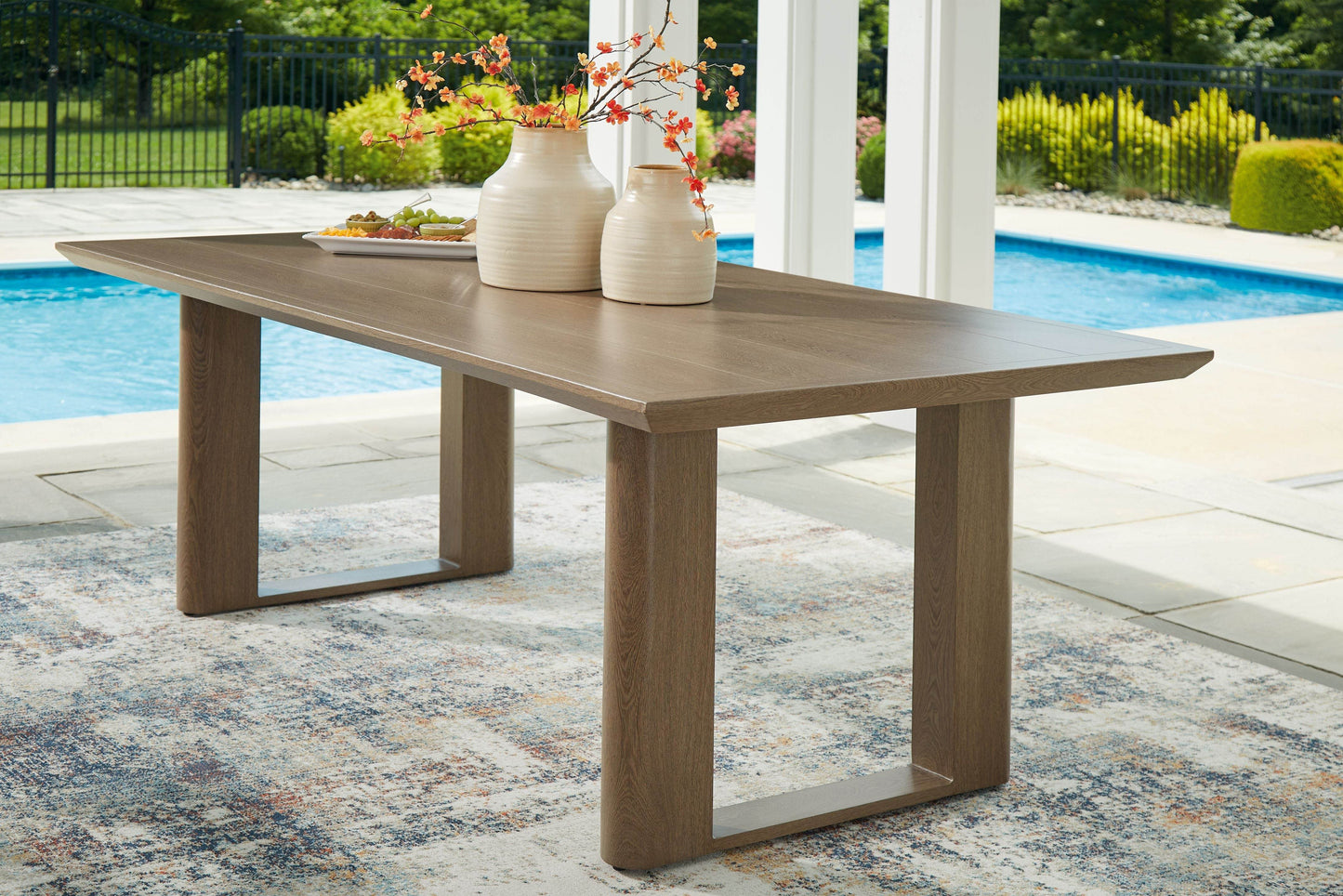Serene Bay - Dark Brown - Rectangular Dining Table With Umbrella Option - Forward Furniture
