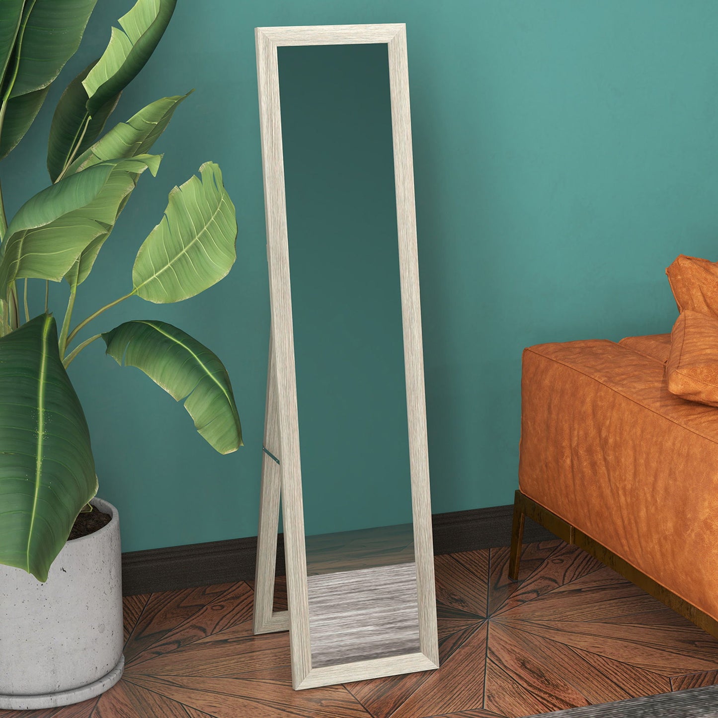 15" x 62" Full Length Mirror for Bedroom, Free Standing Dressing Mirror, Wall Mirror for Living Room, Grey