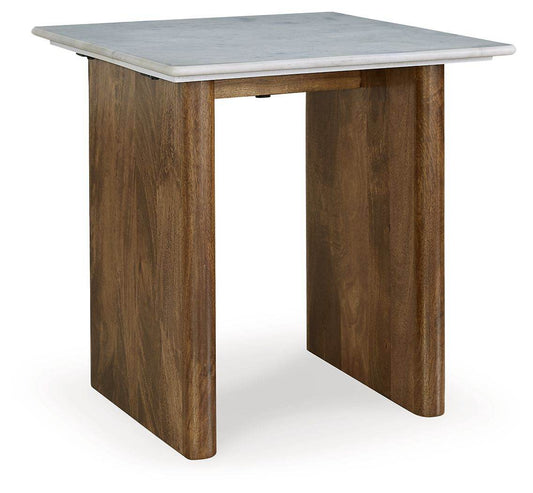 Isanti - Light Brown / White - Rectangular End Table - Forward Furniture