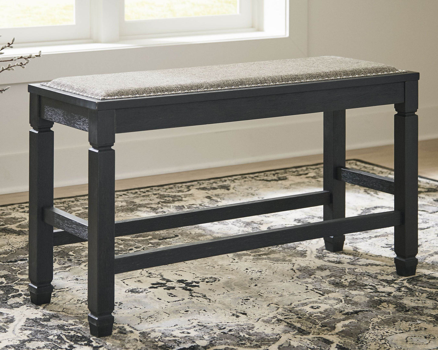 Tyler Creek - Antique Black - DBL Counter UPH Bench - Forward Furniture