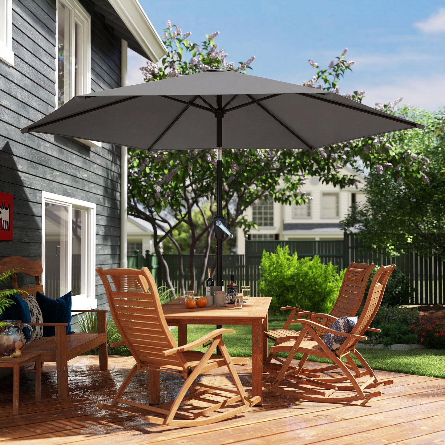 9' Outdoor Table Patio Umbrella with Tilt & UV Protection