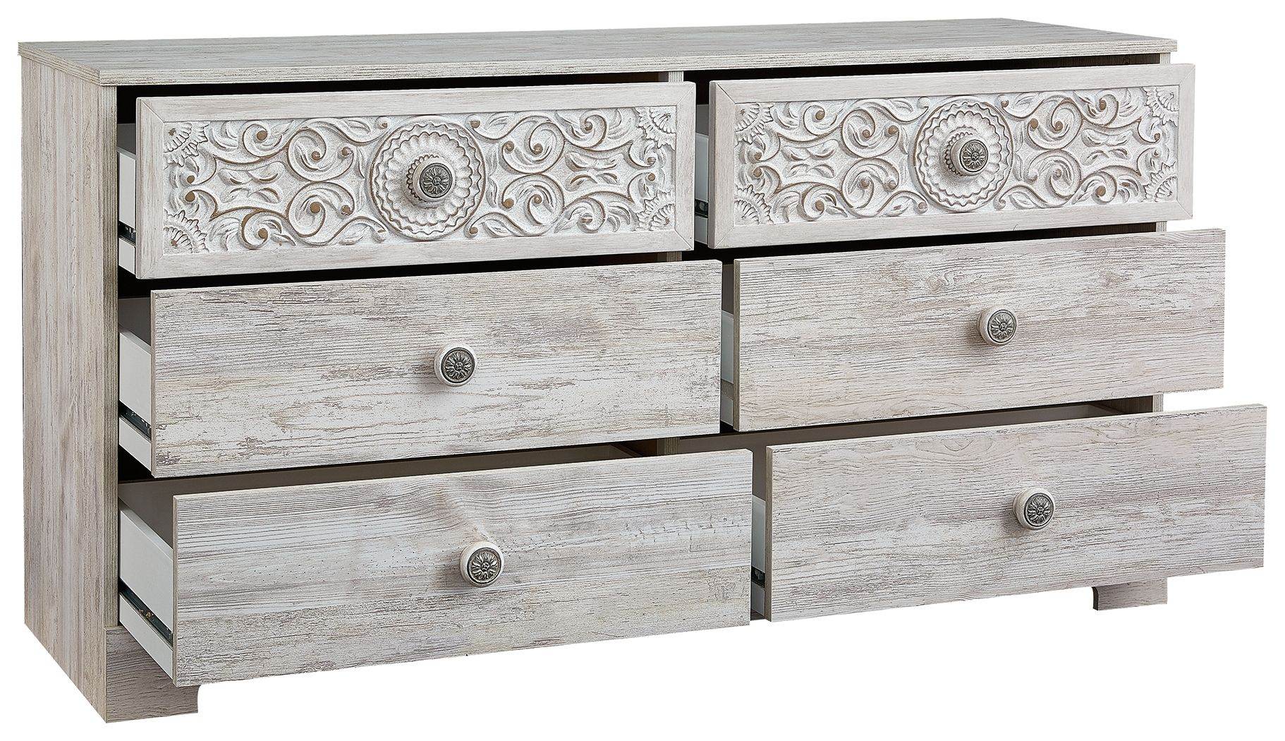 Paxberry - Whitewash - Six Drawer Dresser - Weatherworn - Forward Furniture