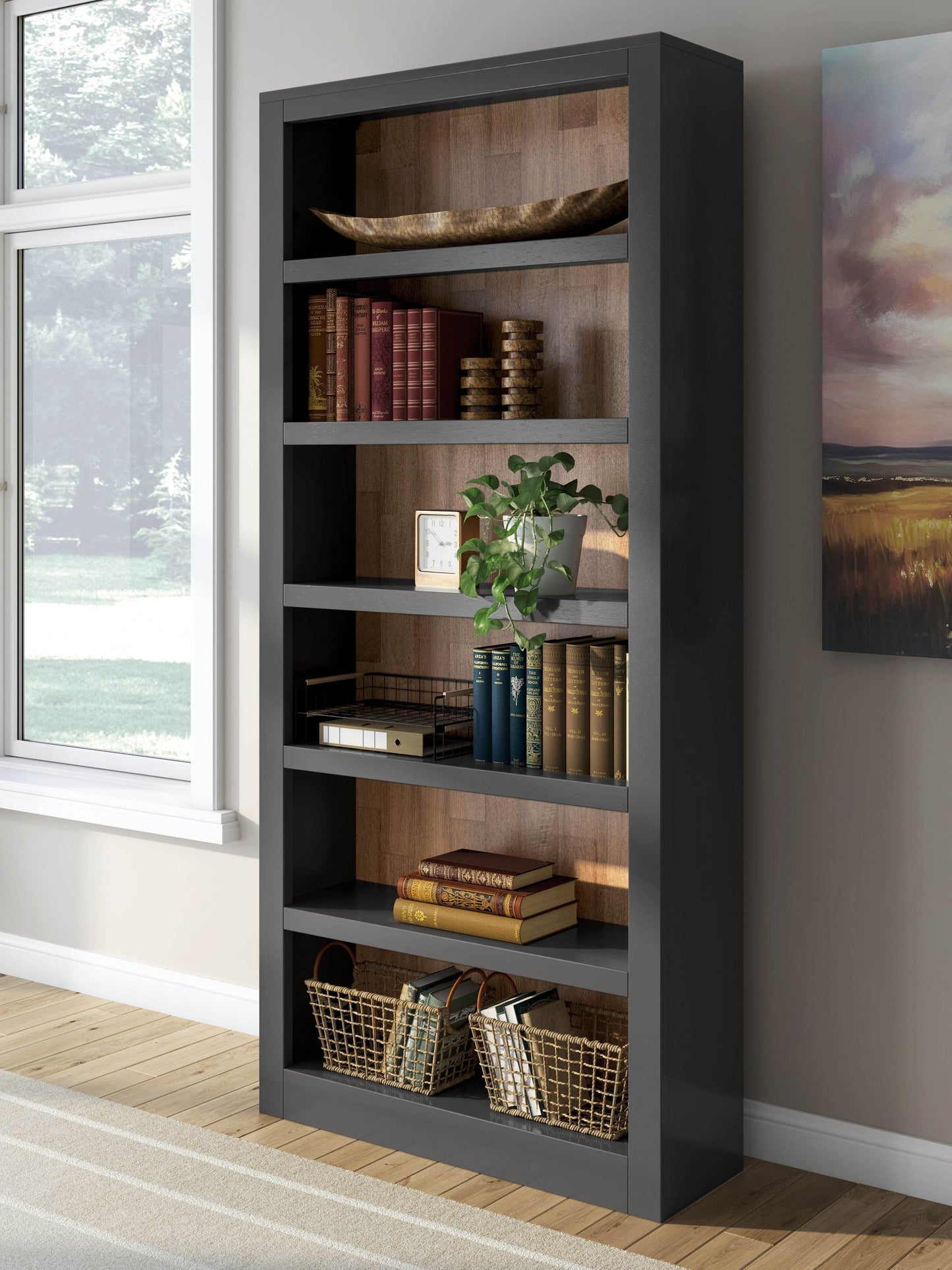 Wildenauer - Brown / Black - Bookcase - Forward Furniture