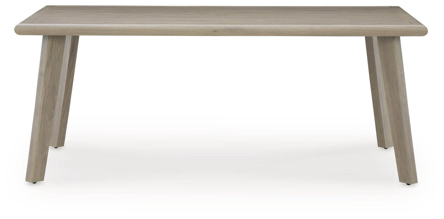 Cliff Trails - Beige - Rectangle Dining Table With Umbrella Option - Forward Furniture