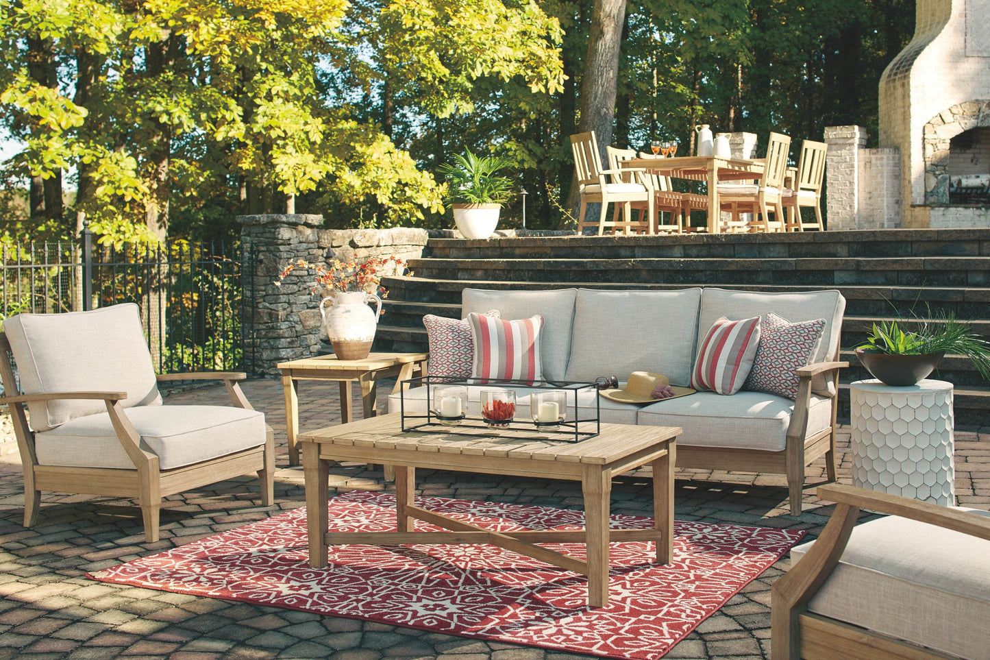 Clare View - Beige - Sofa with Cushion - Forward Furniture