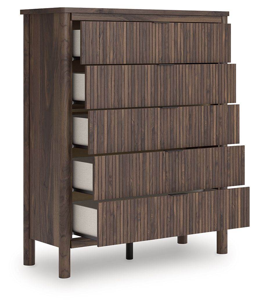 Pamytta - Brown - Five Drawer Wide Chest - Forward Furniture