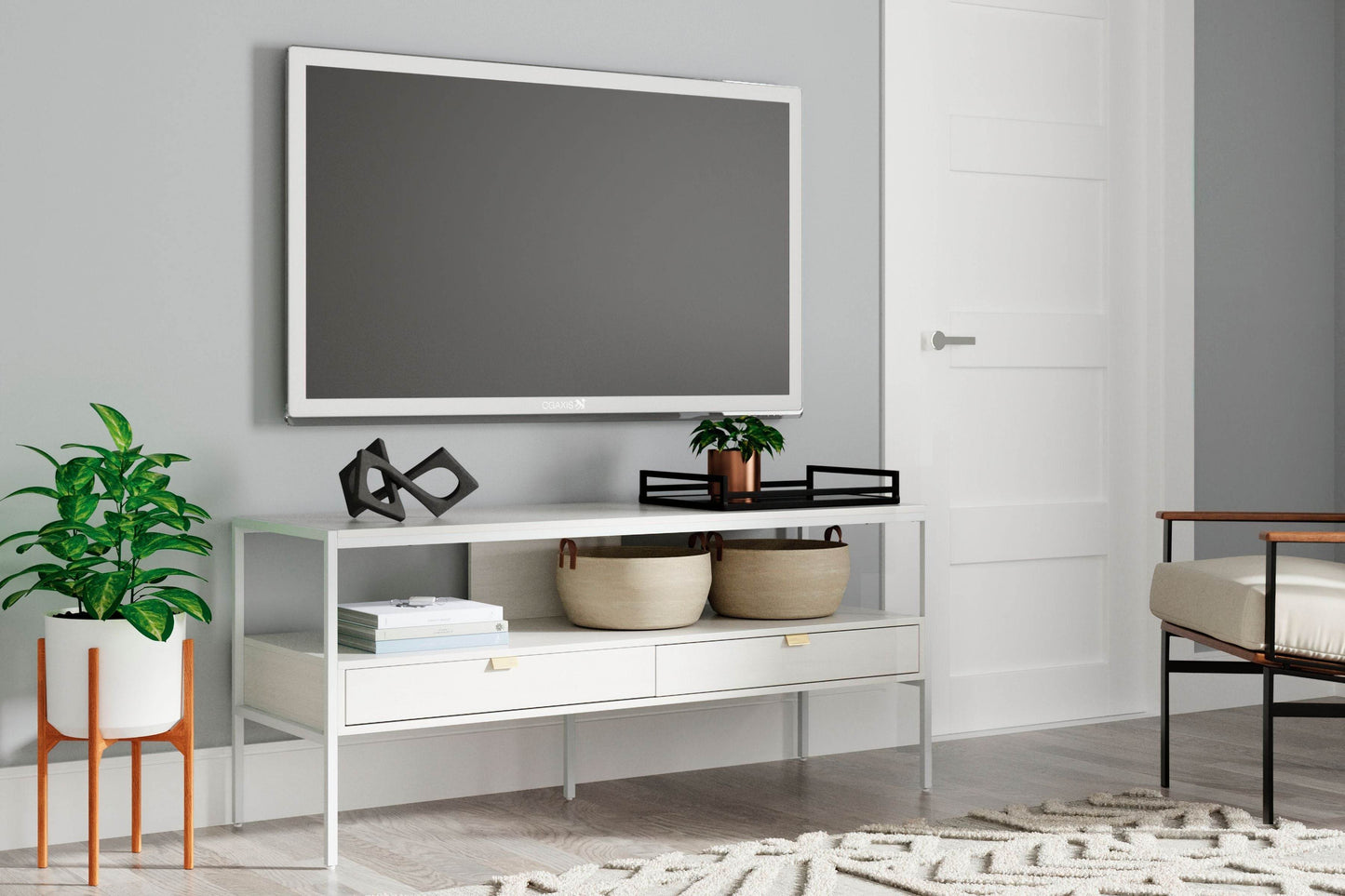 Deznee - White - Large TV Stand - Forward Furniture