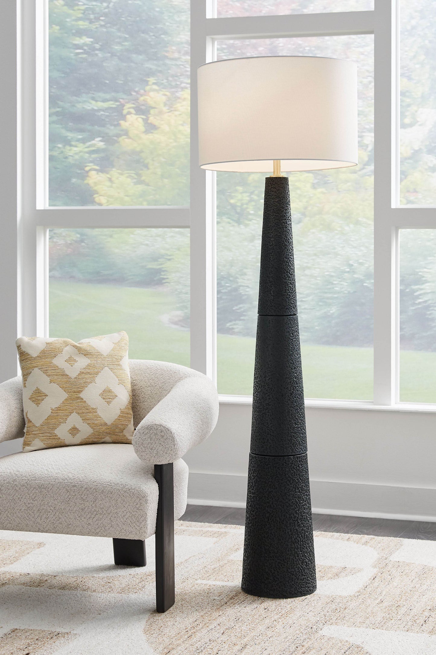 Hallburg - Black - Poly Floor Lamp - Forward Furniture