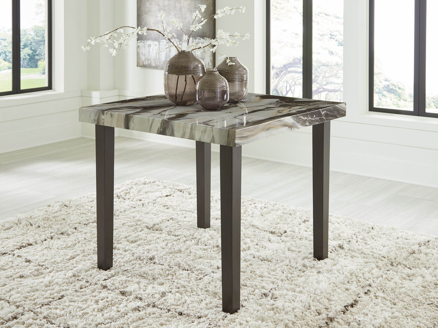 Jeshina - Dark Brown / Beige - Square Dining Room Counter Table - Forward Furniture