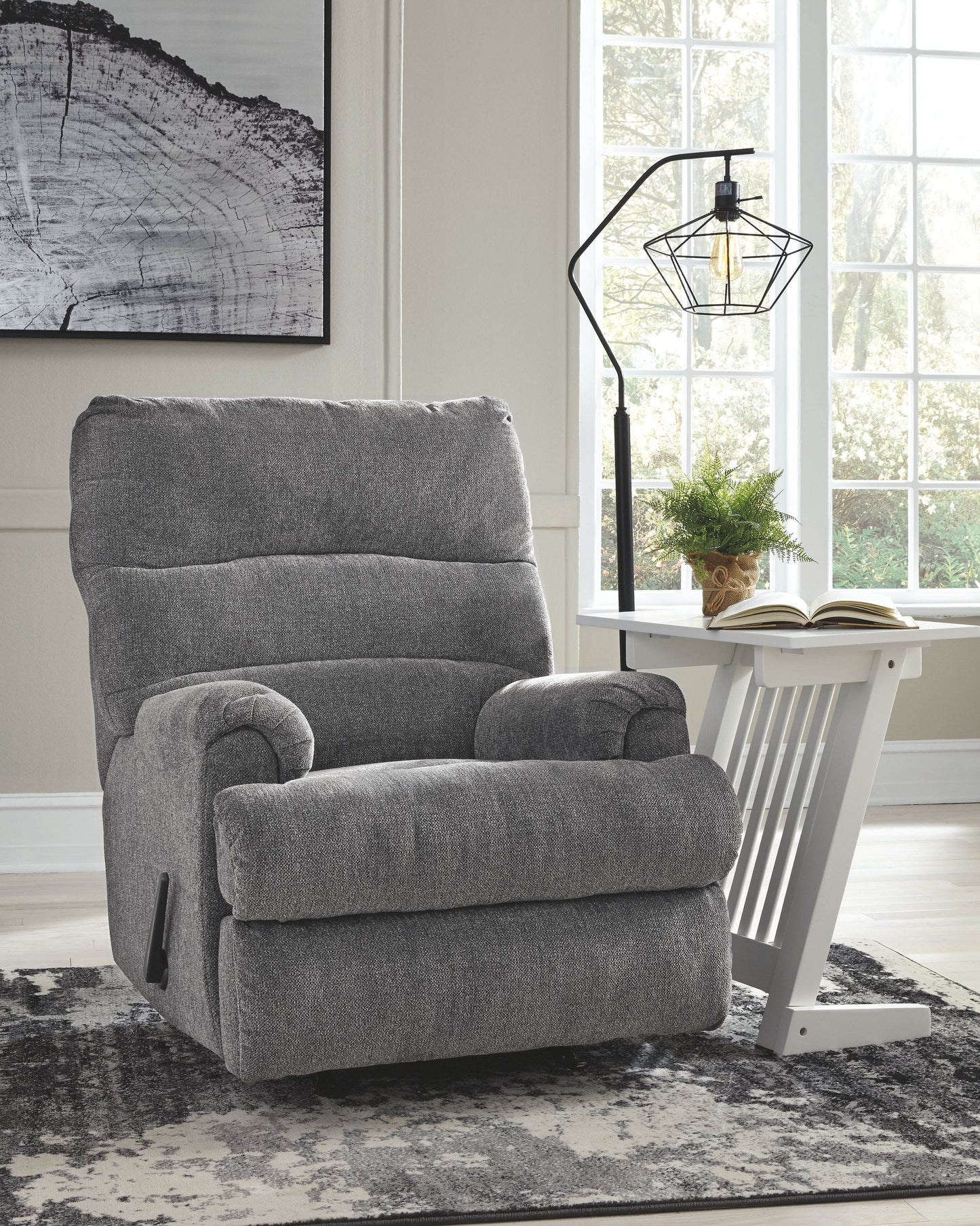 Man Fort - Graphite - Rocker Recliner - Fabric - Forward Furniture