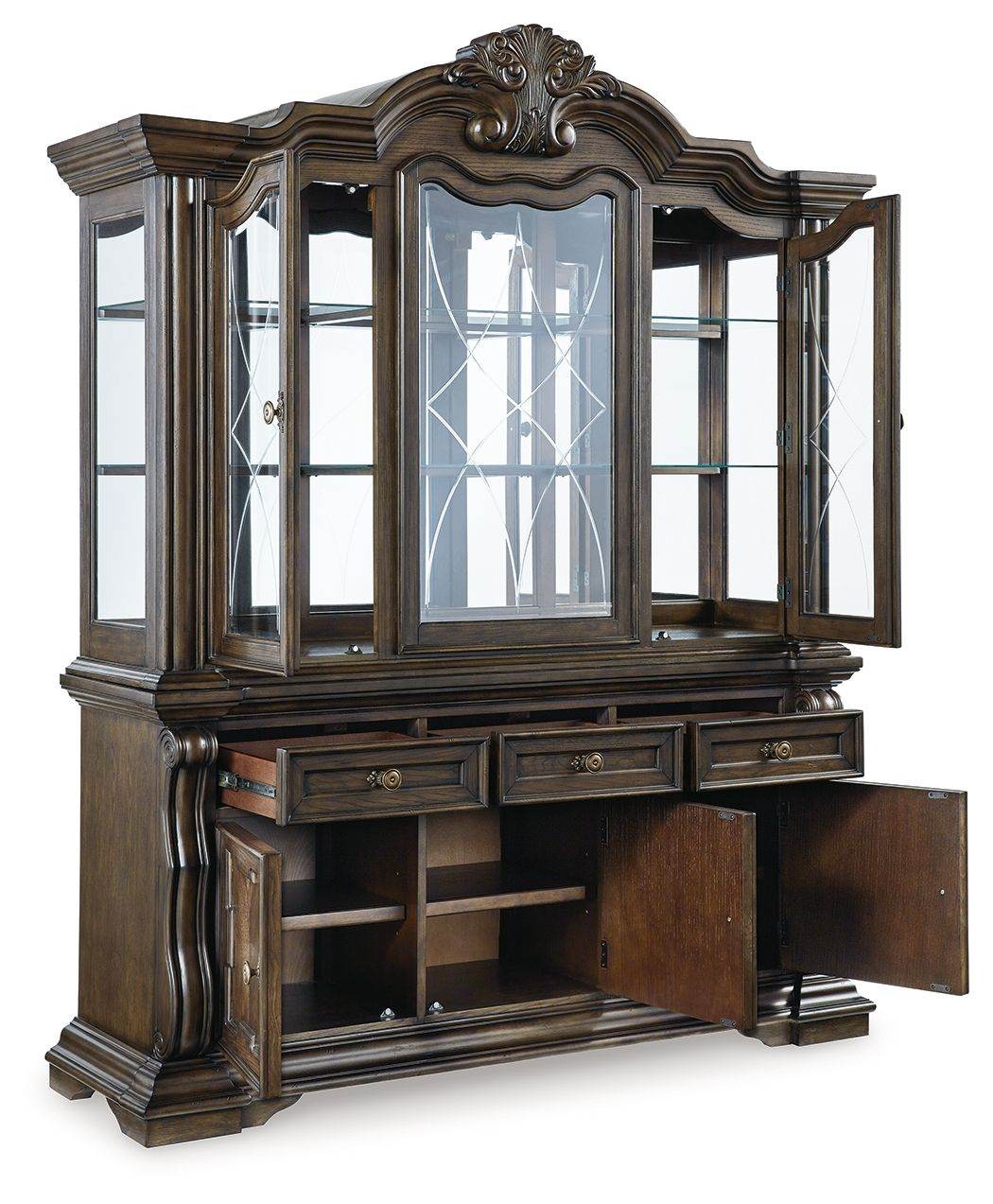 Maylee - Dark Brown - Dining Buffet And Hutch - Forward Furniture