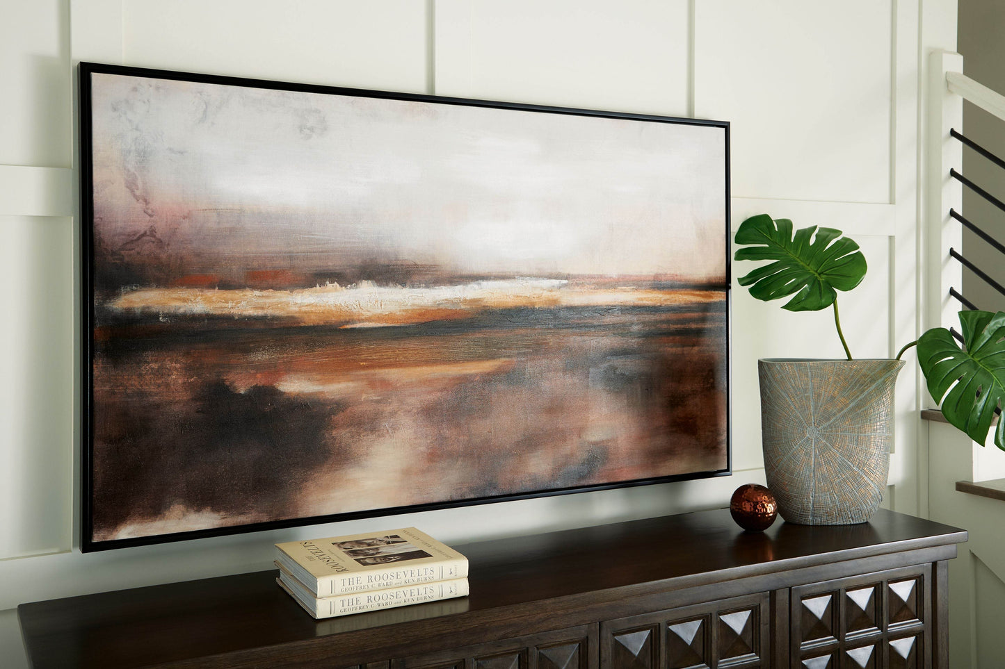 Drewland - Black / Brown / Orange - Wall Art - Forward Furniture