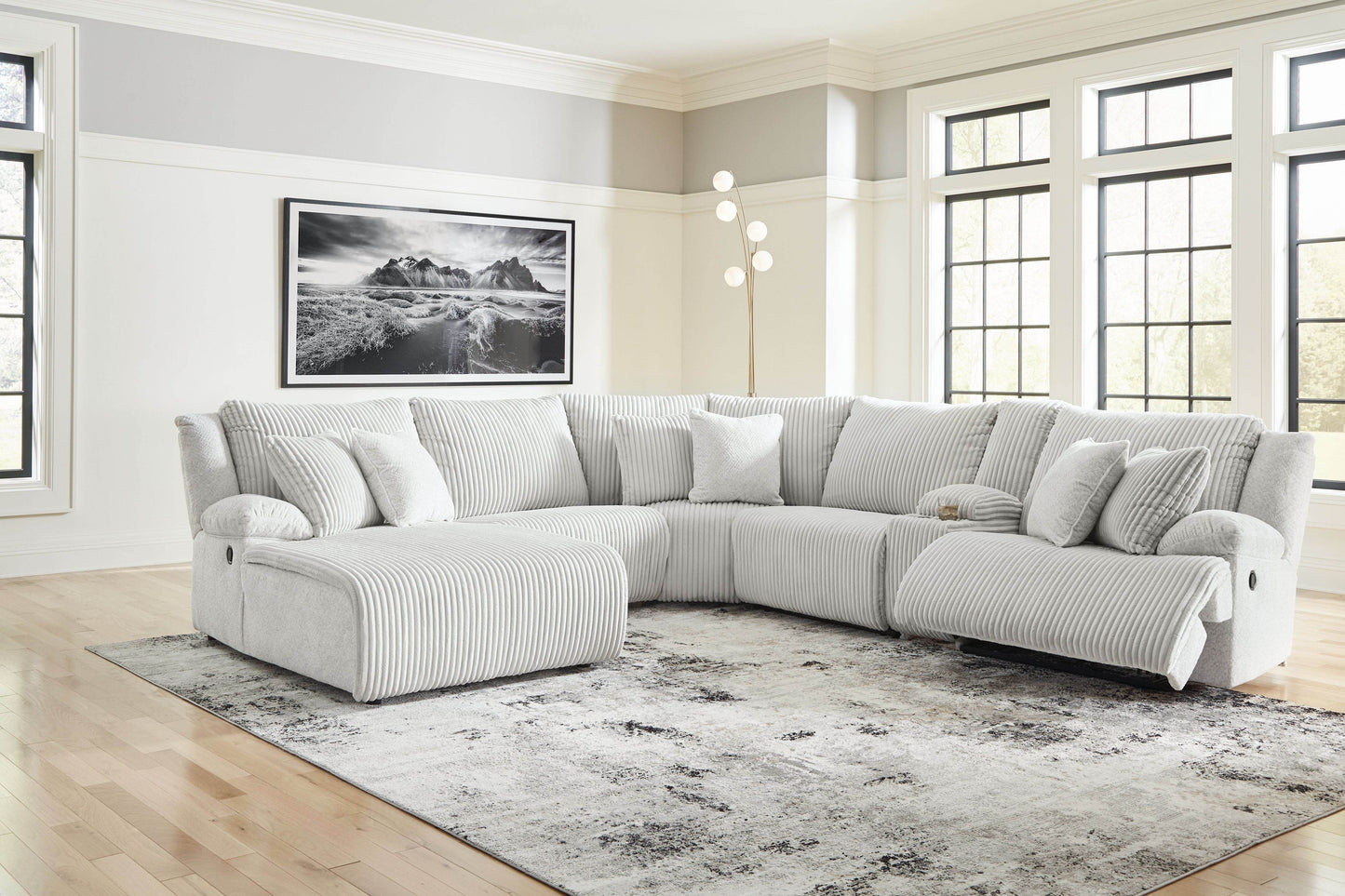 Top Tier - Alloy - 6-Piece Reclining Sectional With Laf Chaise - Fabric - Forward Furniture