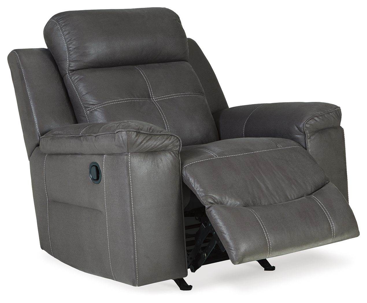 Jesolo - Dark Gray - Rocker Recliner - Faux Leather - Forward Furniture