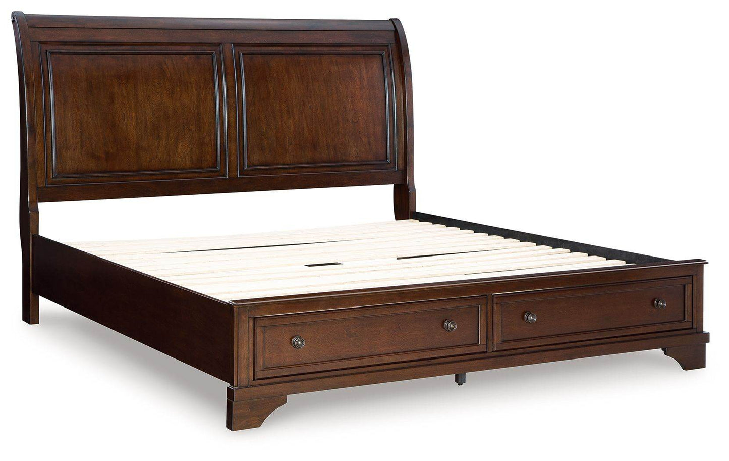 Trellington - Brown - King Sleigh Storage Bed - Forward Furniture