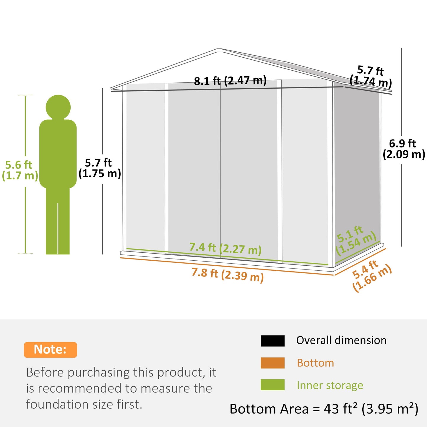 8' x 6' Outdoor Storage Shed, Metal Garden Shed with 2 Windows, 4 Vents, Lockable Doors and Gloves, Dark Grey