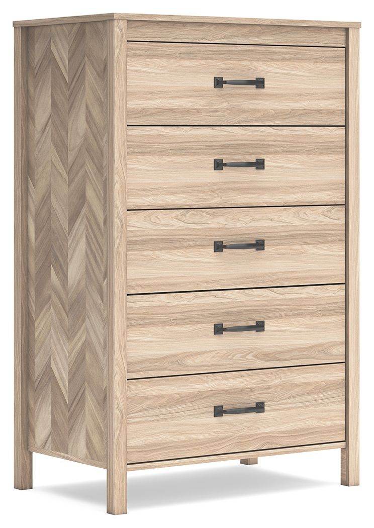 Battelle - Tan - Five Drawer Chest - Forward Furniture
