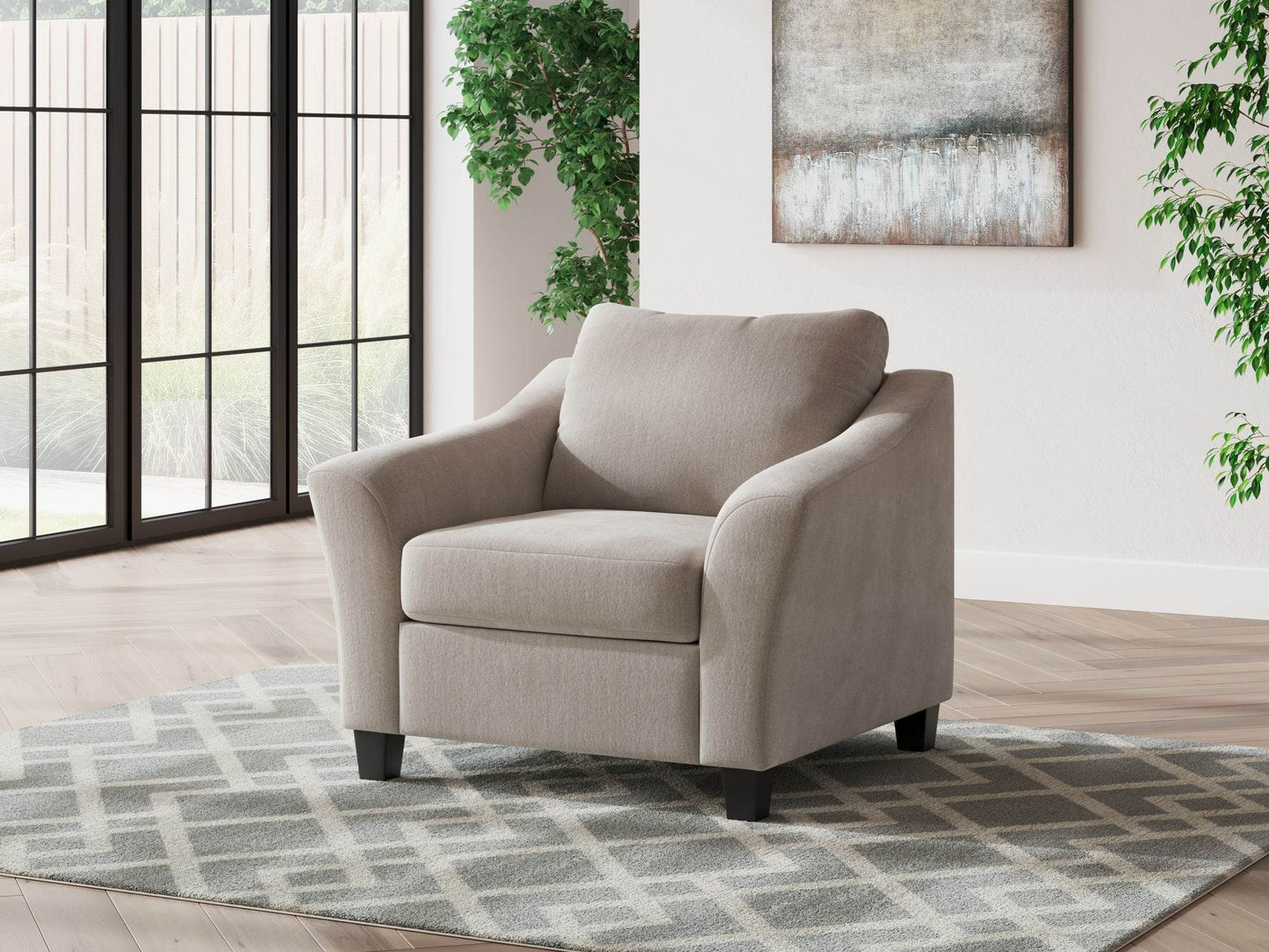 Willarae - Taupe - 2 Pc. - Chair And A Half, Ottoman