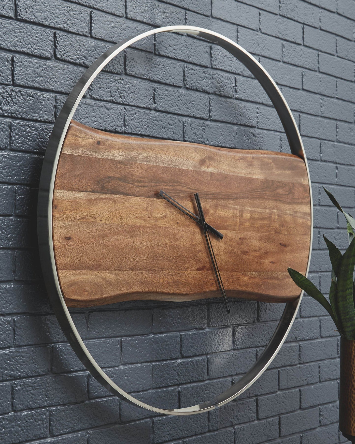 Panchali - Brown / Silver Finish - Wall Clock - Forward Furniture