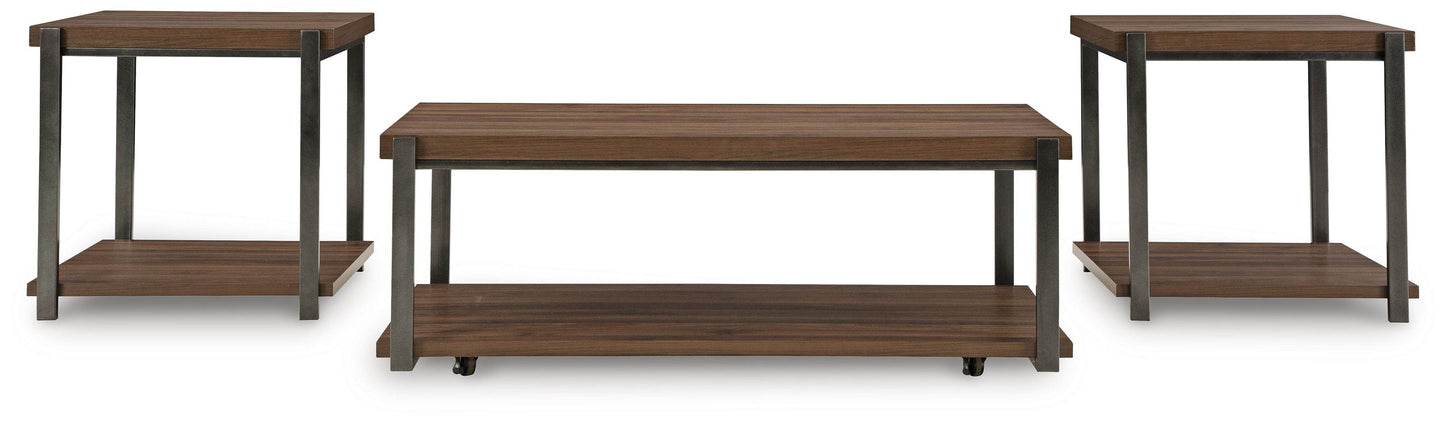 Trindwick - Brown / Gun Metal - Occasional Table Set (Set of 3) - Forward Furniture